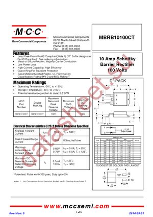 MBRB10100CT-TP datasheet  